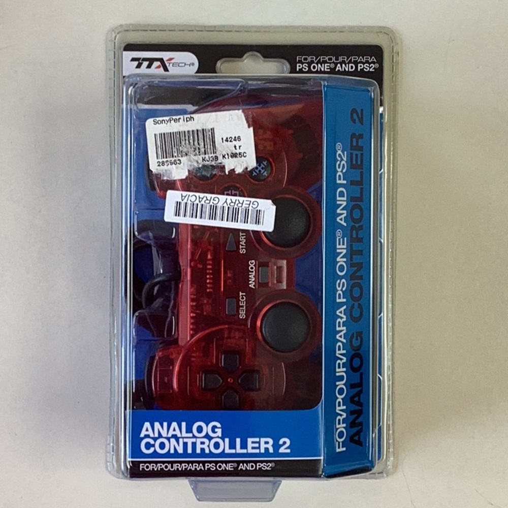 PlayStation 2 Controller Analog Controller PS One & PS2 TTX Tech Clear Red New